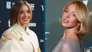 sydney sweeney silver dress